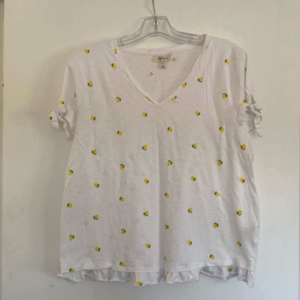 Style & Co white blouse size L